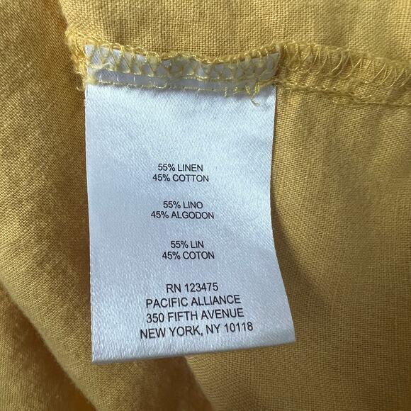 Ellen Tracy Womens Top Medium Linen Cotton Roll Tab Sleeve Summer Breathable - Picture 11 of 15